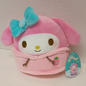 8-inch Sanrio Squishmallow My Melody plush in a pink Dabodabo hoodie. 